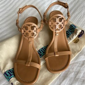 Tan Tory Burch Miller Sandals